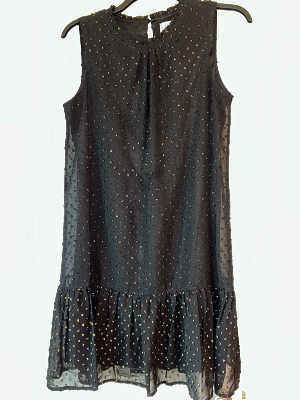 Black Sleeveless Beaded Drop-Waist Dress